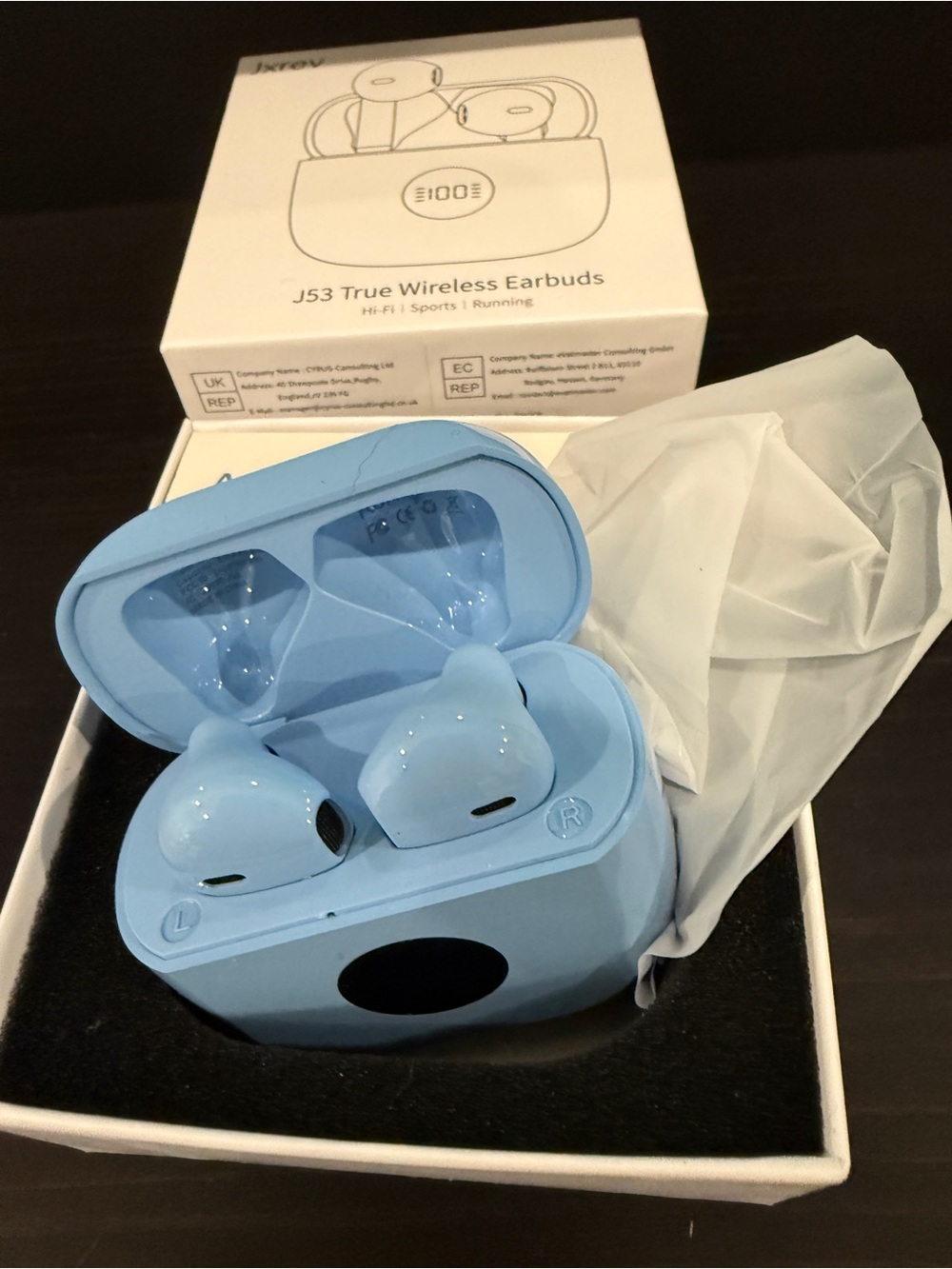 J53 True Wireless Earbuds - Light Blue